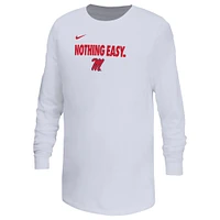 Youth Nike White Ole Miss Rebels 2025 On-Court Bench Long Sleeve T-Shirt