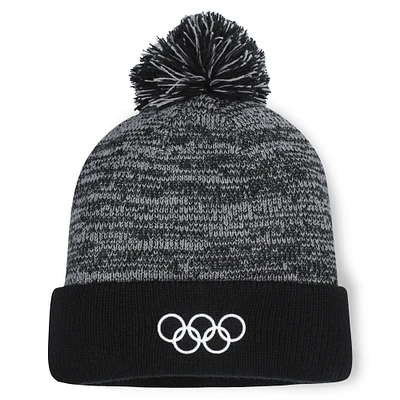 Bonnet tricoté à revers avec pompon pour hommes Fanatics Black Olympic Games
