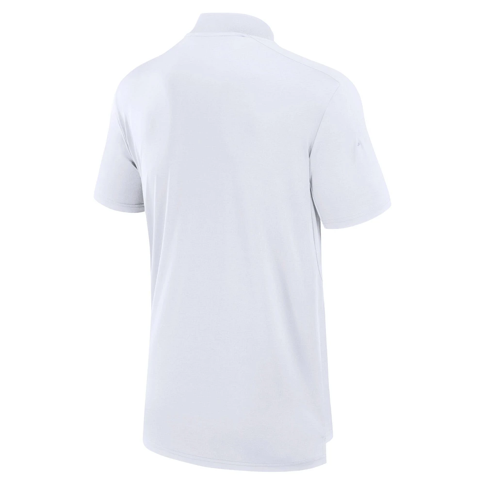 Men's Fanatics White Olympic Games Union Bar Quarter-Zip Polo