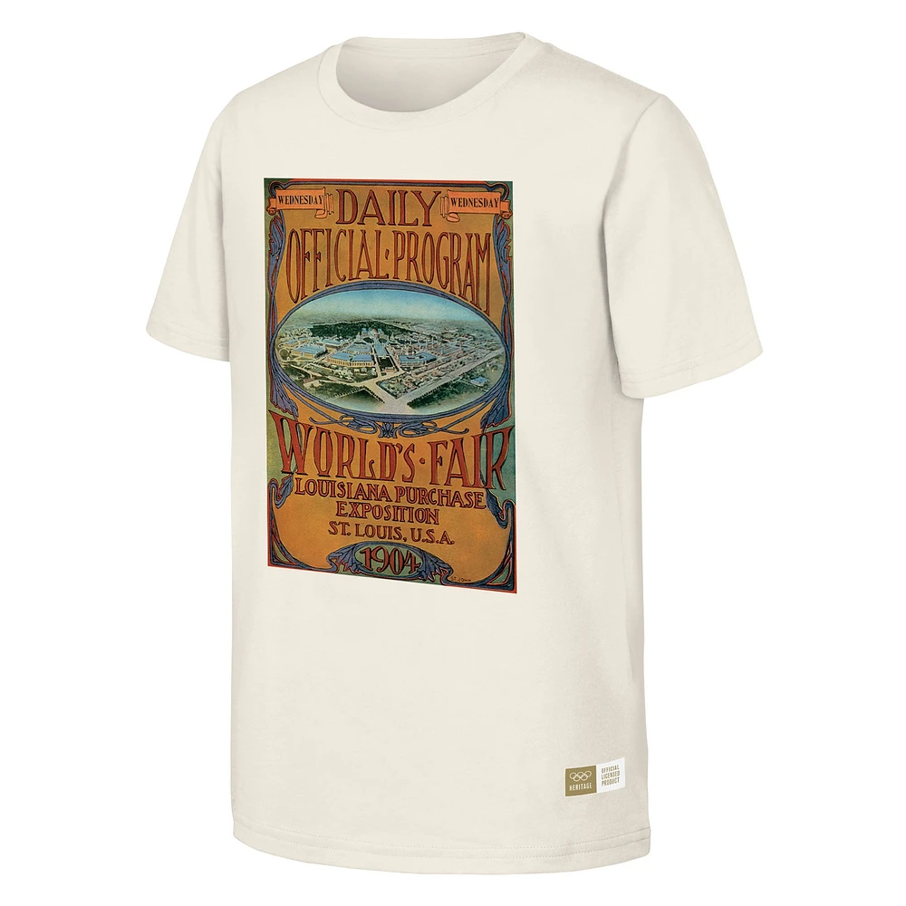 T-shirt naturel du patrimoine olympique des Jeux de Saint-Louis 1904 pour hommes
