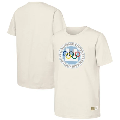 T-shirt naturel du patrimoine olympique des Jeux d'Oslo de 1952 pour hommes