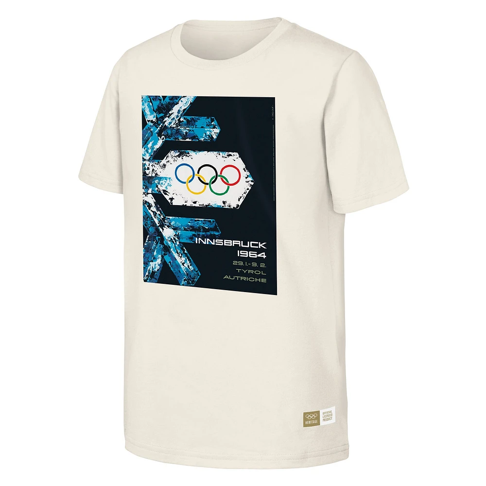 T-shirt naturel du patrimoine olympique des Jeux d'Innsbruck de pour hommes