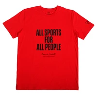T-shirt rouge unisexe The Olympic Collection - Citation de Pierre Coubertin