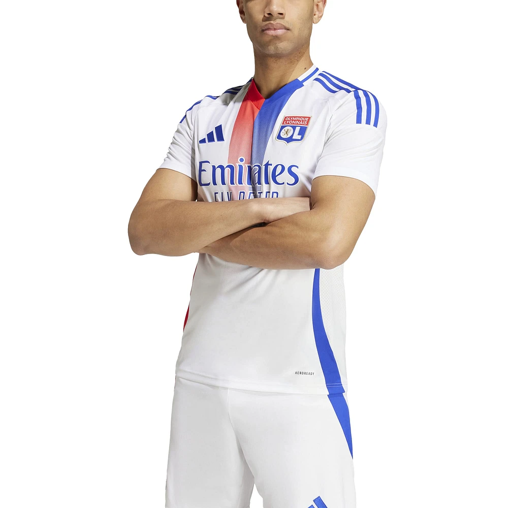 Maillot adidas blanc réplique domicile de l'Olympique Lyonnais 2024/25 pour homme