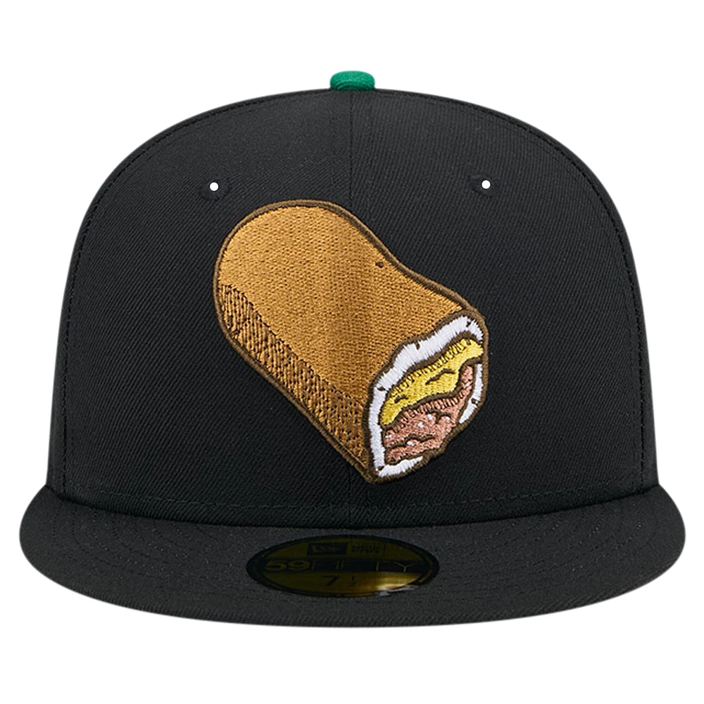 Men's New Era Black Omaha Storm Chasers Theme Night Runzas 59FIFTY Fitted Hat