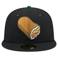 Men's New Era Black Omaha Storm Chasers Theme Night Runzas 59FIFTY Fitted Hat