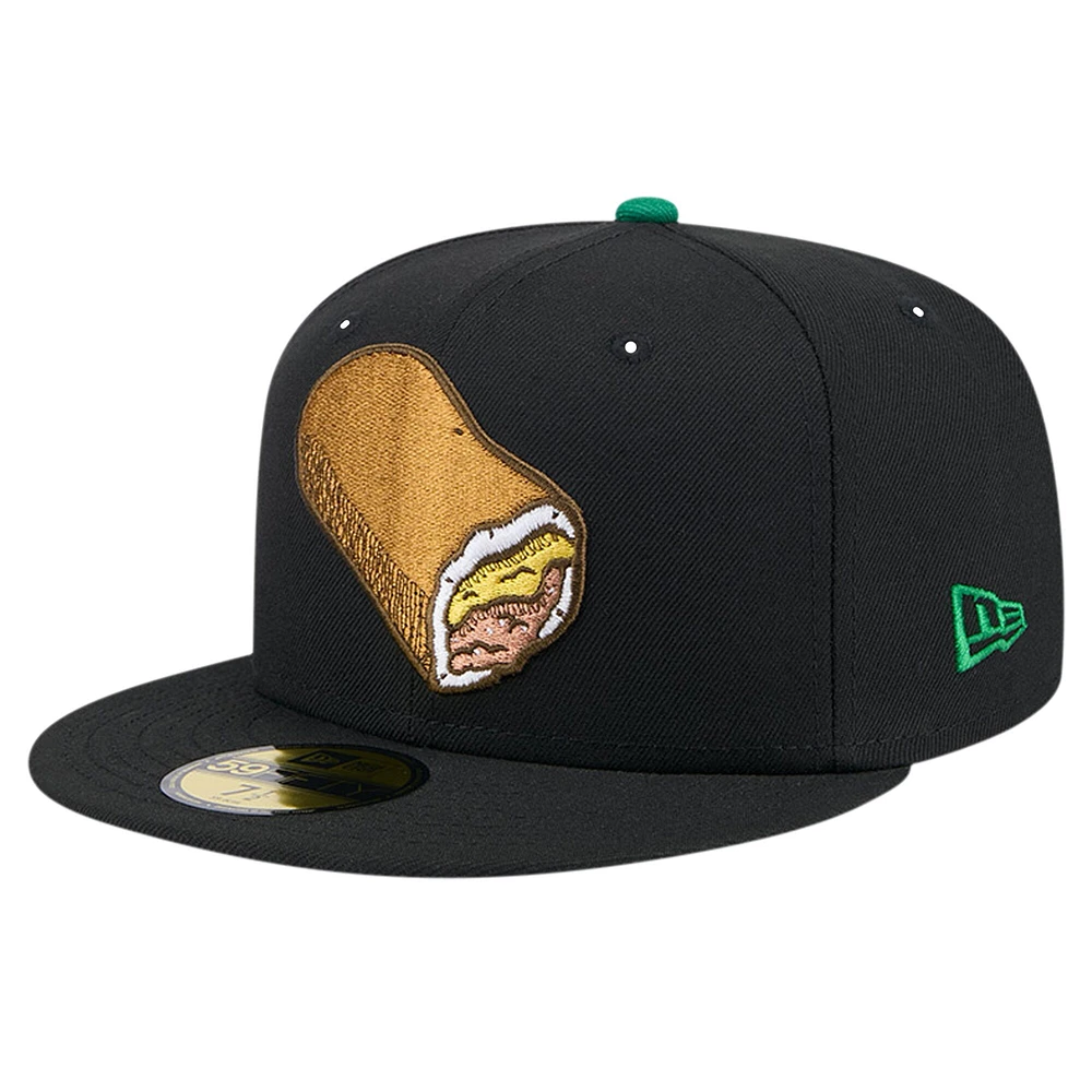 Men's New Era Black Omaha Storm Chasers Theme Night Runzas 59FIFTY Fitted Hat