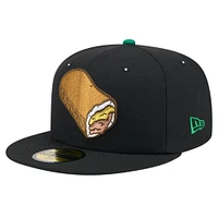 Men's New Era Black Omaha Storm Chasers Theme Night Runzas 59FIFTY Fitted Hat