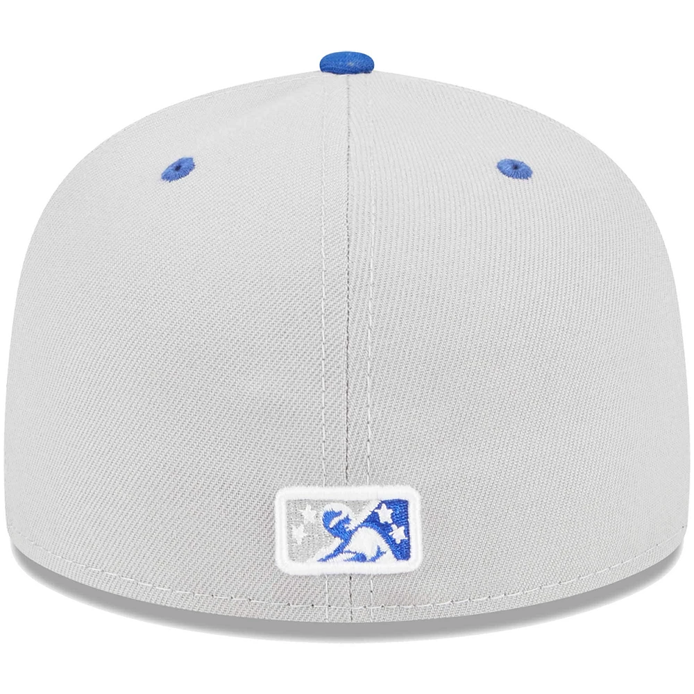 Men's New Era Gray Omaha Storm Chasers Theme Nights Rockets  59FIFTY Fitted Hat