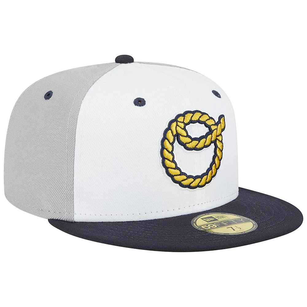 Men's New Era White Omaha Storm Chasers Theme Nights Cattlemen  59FIFTY Fitted Hat