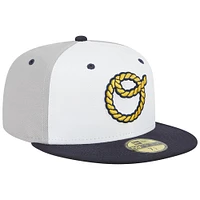 Men's New Era White Omaha Storm Chasers Theme Nights Cattlemen  59FIFTY Fitted Hat