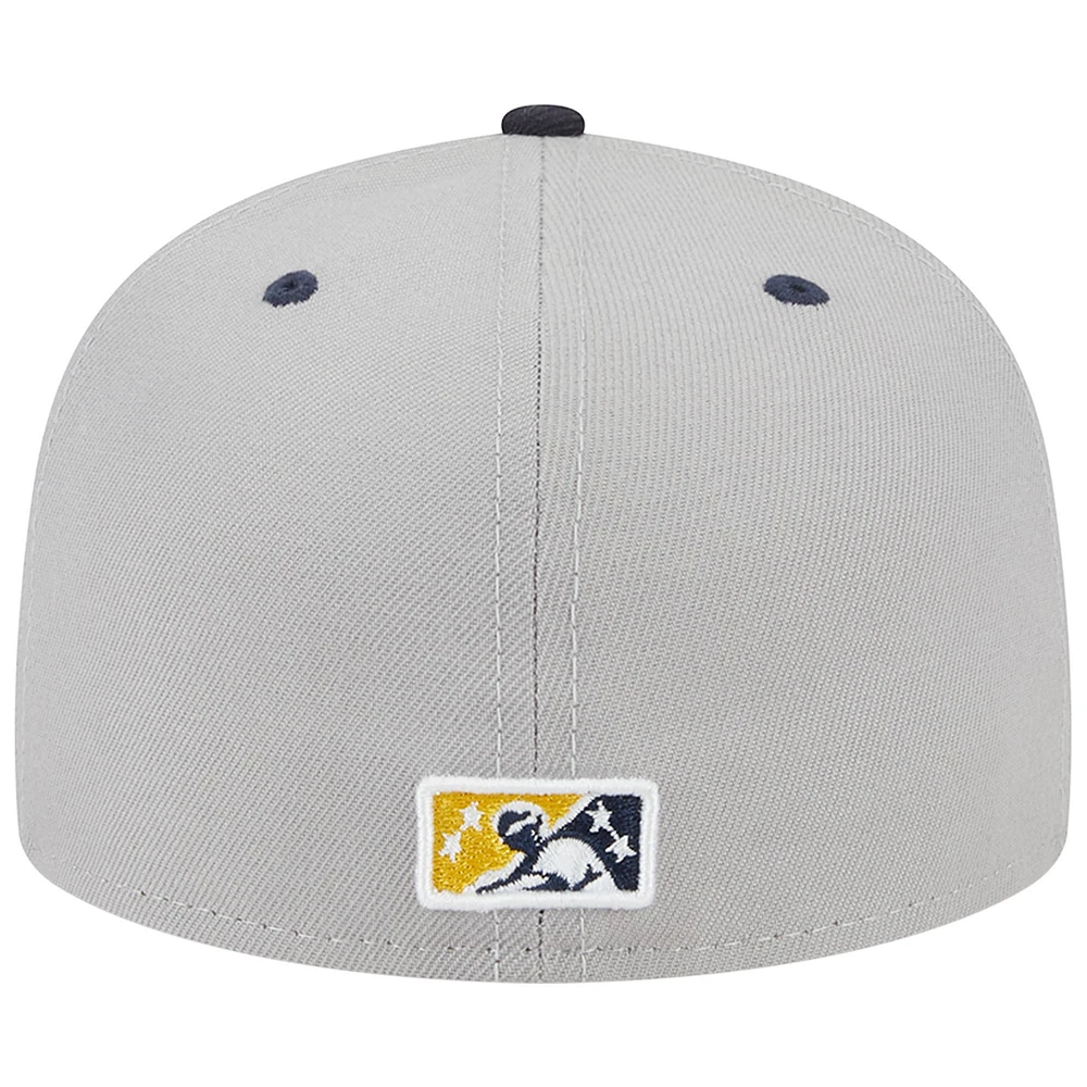 Men's New Era White Omaha Storm Chasers Theme Nights Cattlemen  59FIFTY Fitted Hat