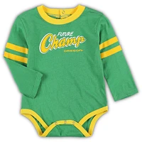 Ensemble body et pantalon de survêtement vert/jaune Oregon Ducks Little Kicker pour bébé