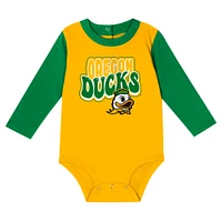 Infant Green Oregon Ducks Double Up Long Sleeve Bodysuit & Pant Set