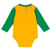 Infant Green Oregon Ducks Double Up Long Sleeve Bodysuit & Pant Set