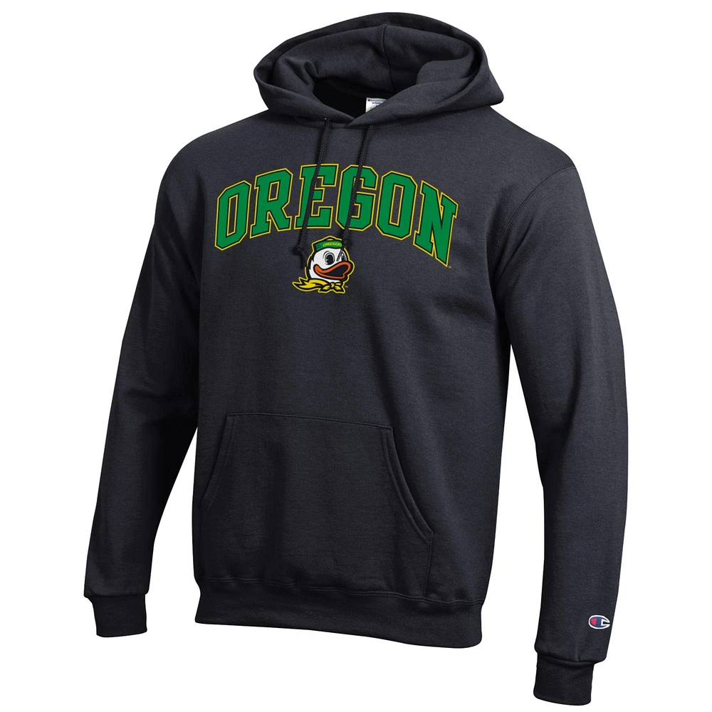 Men's Champion  Black Oregon Ducks Arch Over Logo Pullover Hoodie