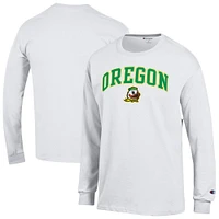 Men's Champion  White Oregon Ducks Arch Over Logo Long Sleeve T-Shirt