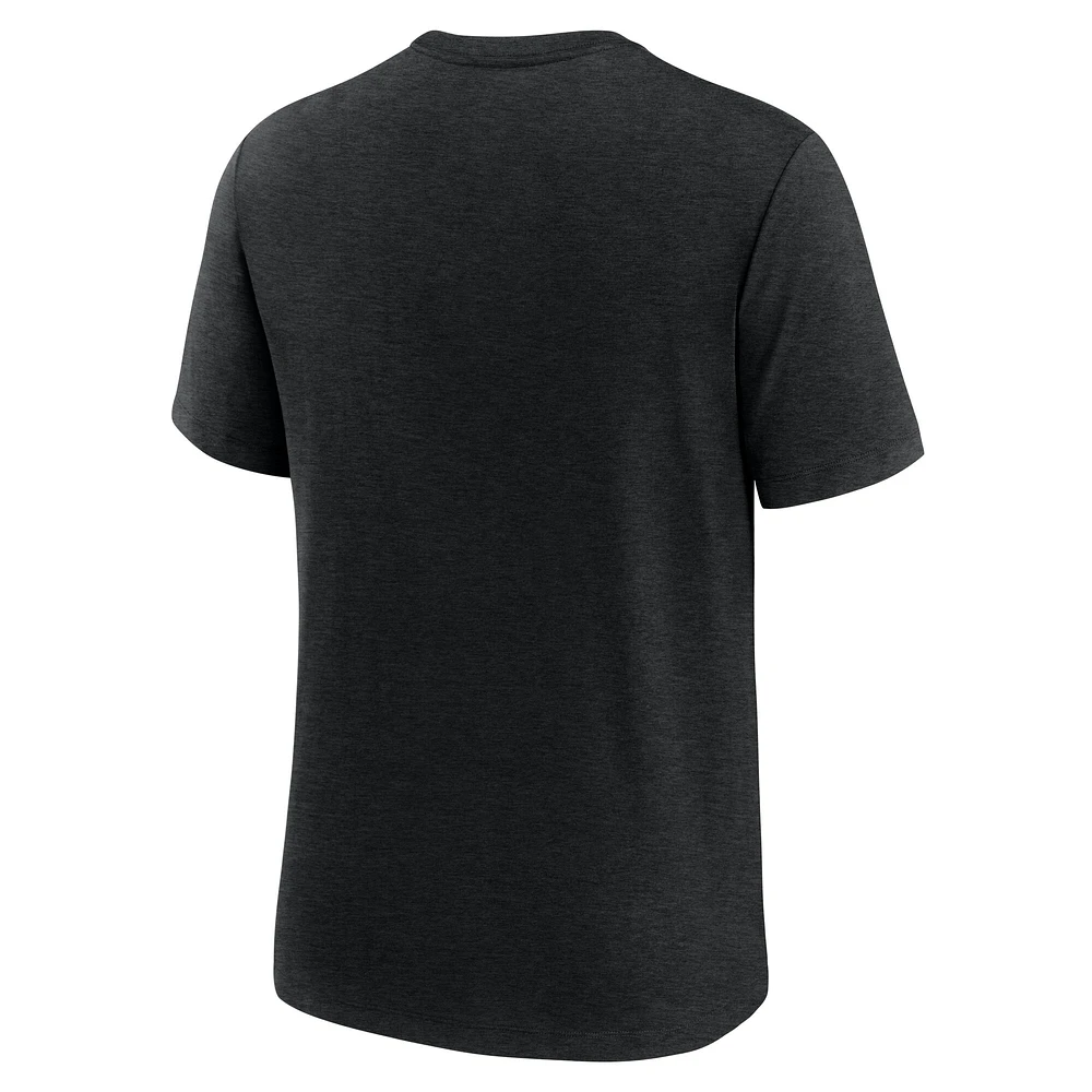 Men's Nike  Heather Black Oregon Ducks Tri-Blend Fashion T-Shirt