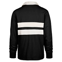 Men's '47 Black Oregon Ducks Clubhouse Knox Thames Long Sleeve Rugby Polo