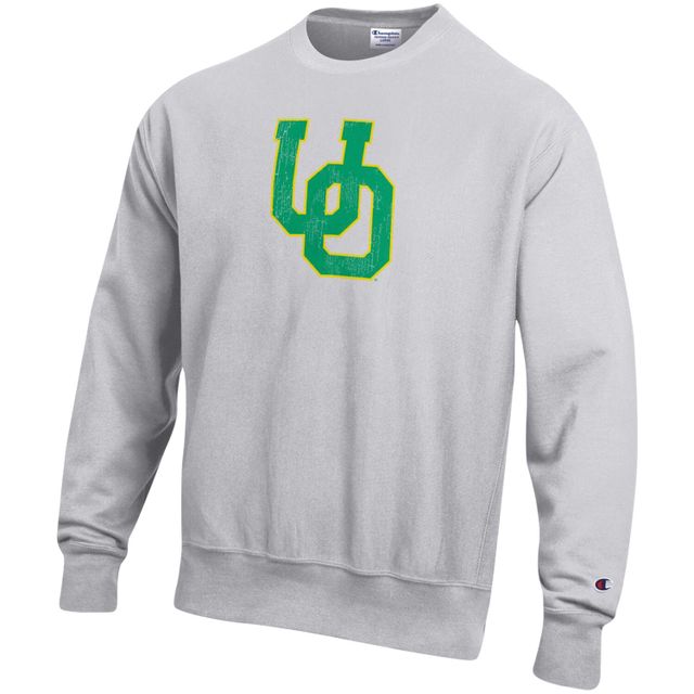 Chandail à armure inversée avec logo Oregon Ducks Vault pour homme en gris chiné Champion