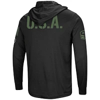 Men's Colosseum Black Oregon Ducks Big & Tall OHT Military Appreciation Tango Long Sleeve Hoodie T-Shirt