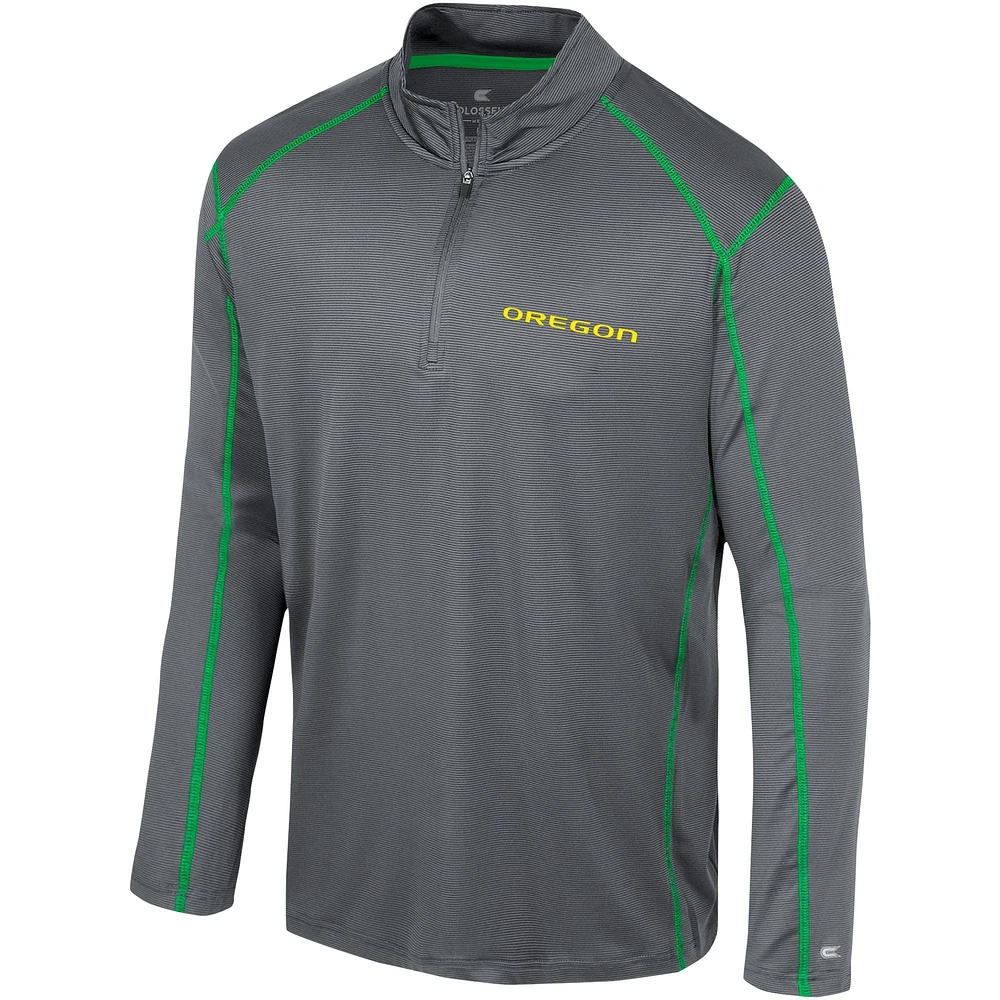 Men's Colosseum Black Oregon Ducks Cameron Quarter-Zip Windshirt
