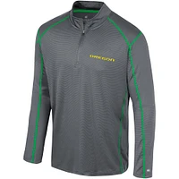 Men's Colosseum Black Oregon Ducks Cameron Quarter-Zip Windshirt