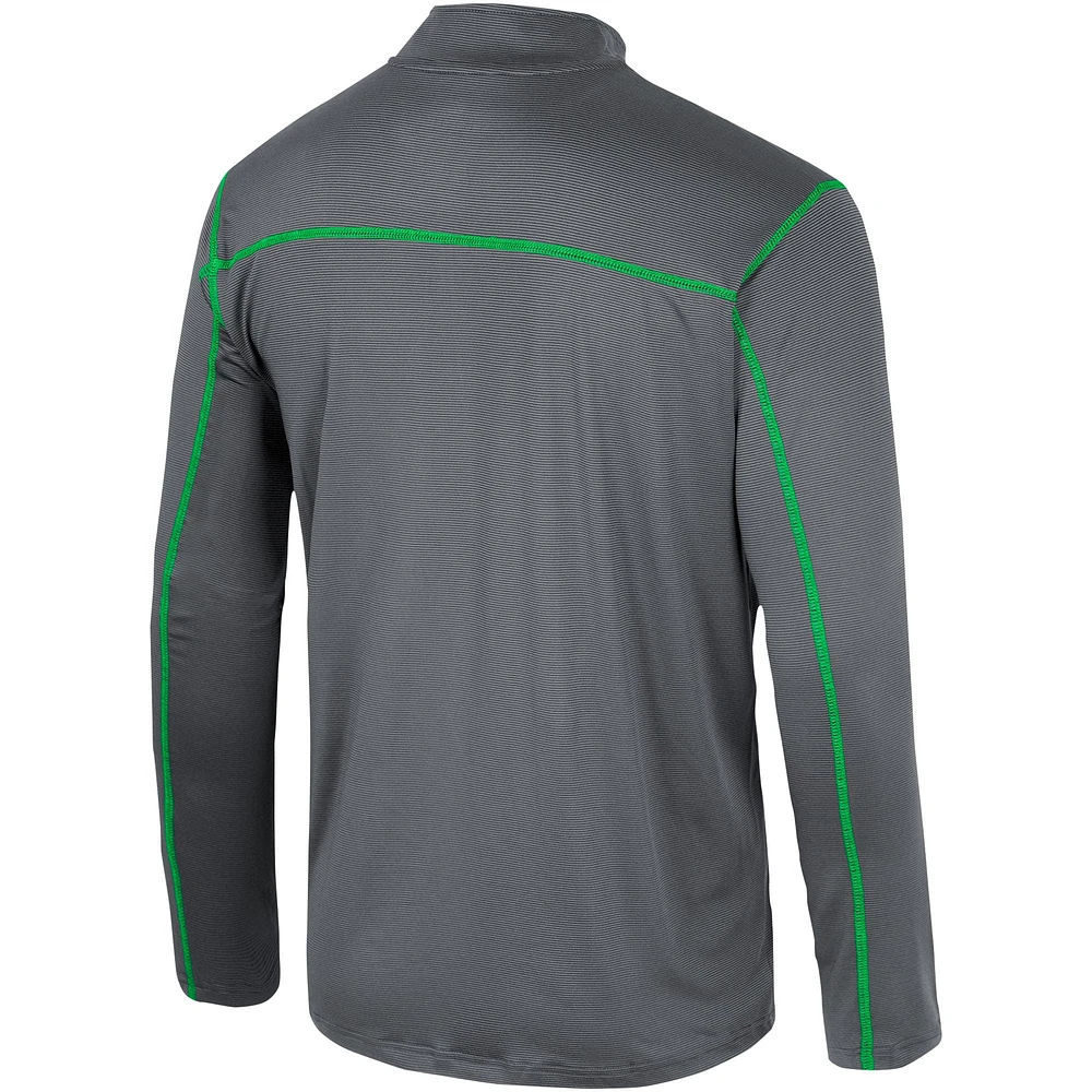 Men's Colosseum Black Oregon Ducks Cameron Quarter-Zip Windshirt