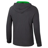 Men's Colosseum  Charcoal Oregon Ducks Dujour Ralgan Long Sleeve Henley Hoodie T-Shirt