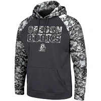 Men's Colosseum Charcoal Oregon Ducks OHT Military Appreciation Digital Camo Pullover Hoodie