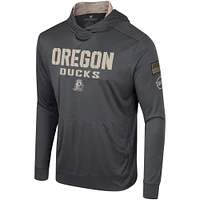 Men's Colosseum Charcoal Oregon Ducks OHT Military Appreciation Long Sleeve Hoodie T-Shirt