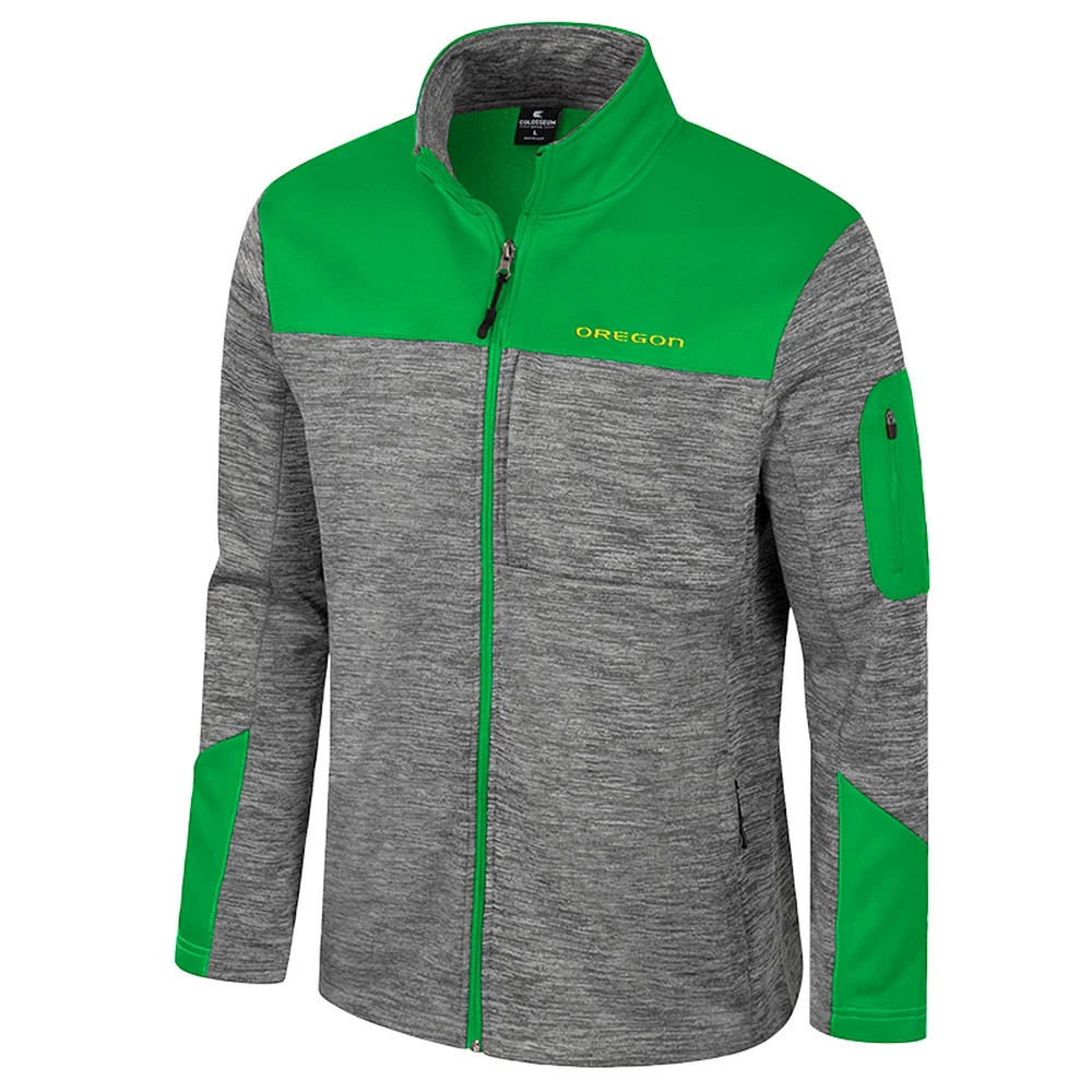 Men's Colosseum  Gray/Green Oregon Ducks Guard Full-Zip Jacket