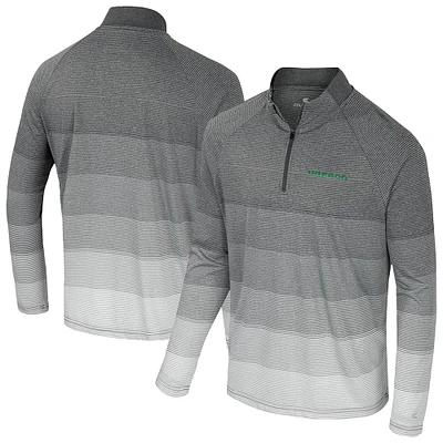 Coupe-vent raglan à glissière quart de tour en maille rayée AI Colosseum Gray pour hommes des Oregon Ducks