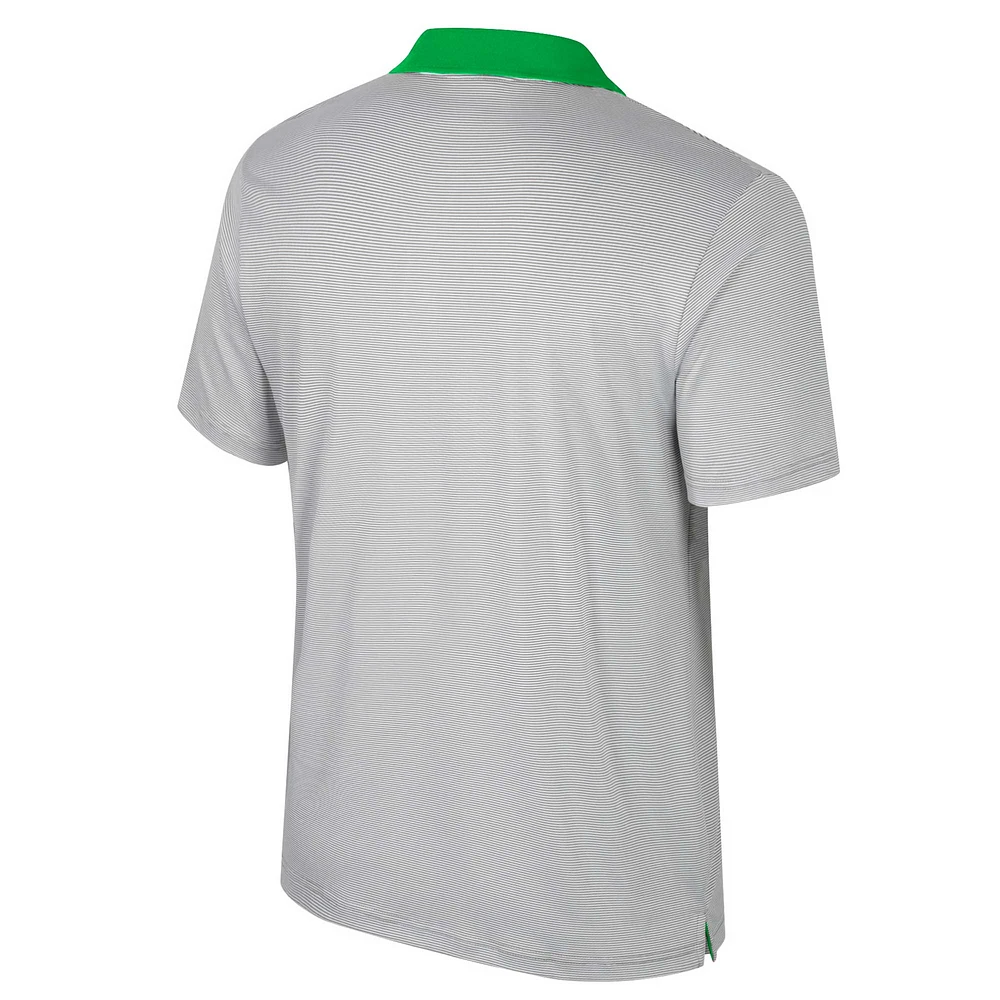 Men's Colosseum Gray Oregon Ducks Big & Tall Tuck Striped Polo