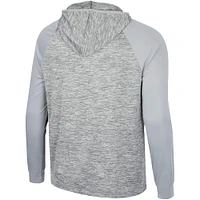 Men's Colosseum Gray Oregon Ducks Cybernetic Raglan Quarter-Zip Hooded Top