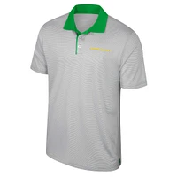 Men's Colosseum Gray Oregon Ducks Tuck Striped Polo