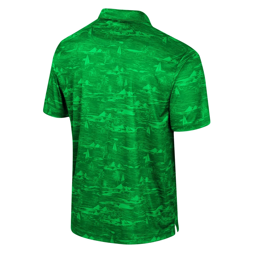 Men's Colosseum Green Oregon Ducks Daly Print Polo