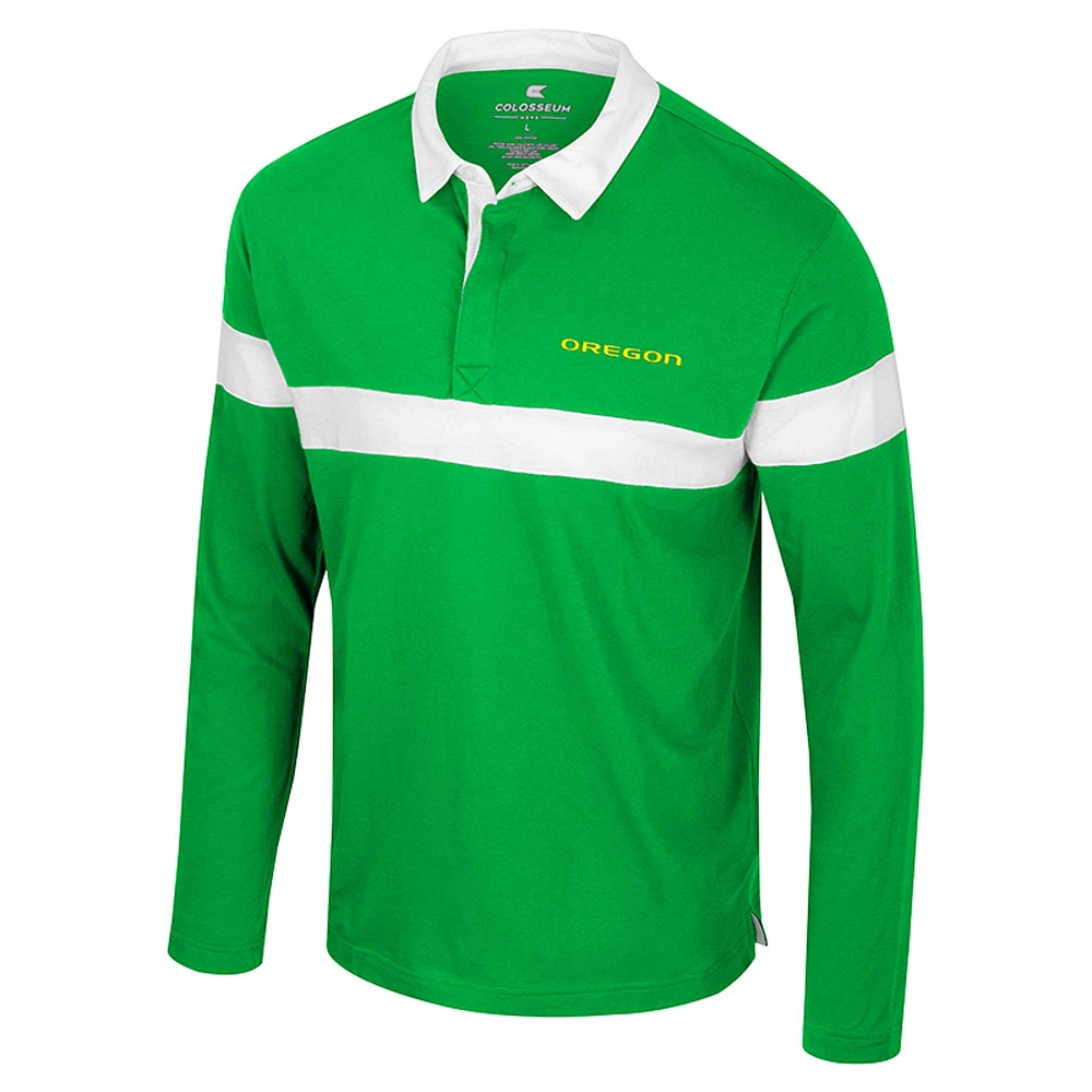 Men's Colosseum  Green Oregon Ducks Too Cool For School Long Sleeve Polo