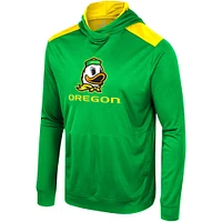 Men's Colosseum Green Oregon Ducks Warm Up Long Sleeve Hoodie T-Shirt