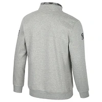 Men's Colosseum Heather Gray Oregon Ducks OORAH OHT Military Appreciation Fleece Quarter-Zip Jacket