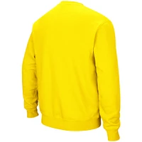 Men's Colosseum Yellow Oregon Ducks Arch & Logo Tackle Twill Pullover Sweatshirt