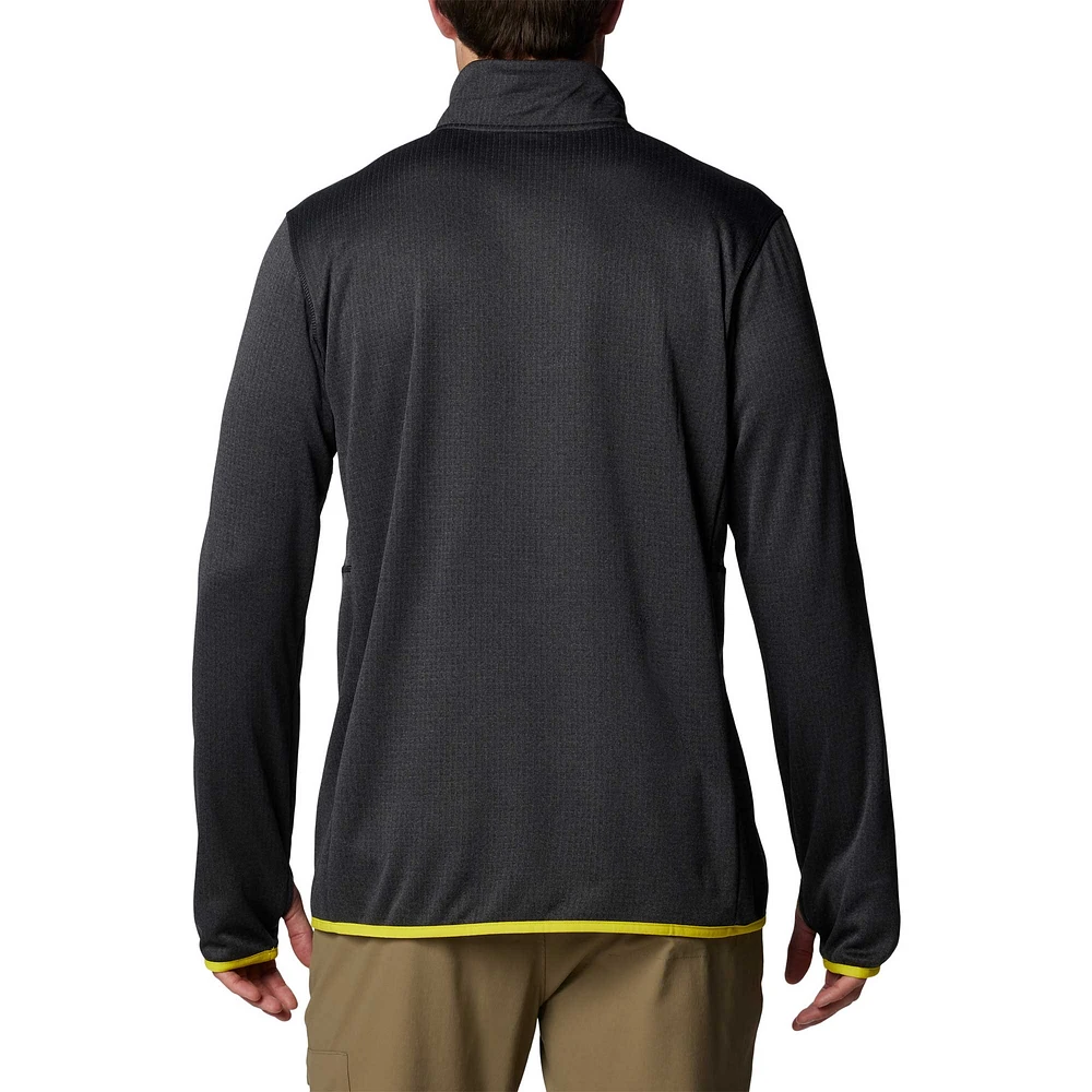 Men's Columbia Black Oregon Ducks Park View Grid Fleece Omni-Wick Half-Zip Jacket