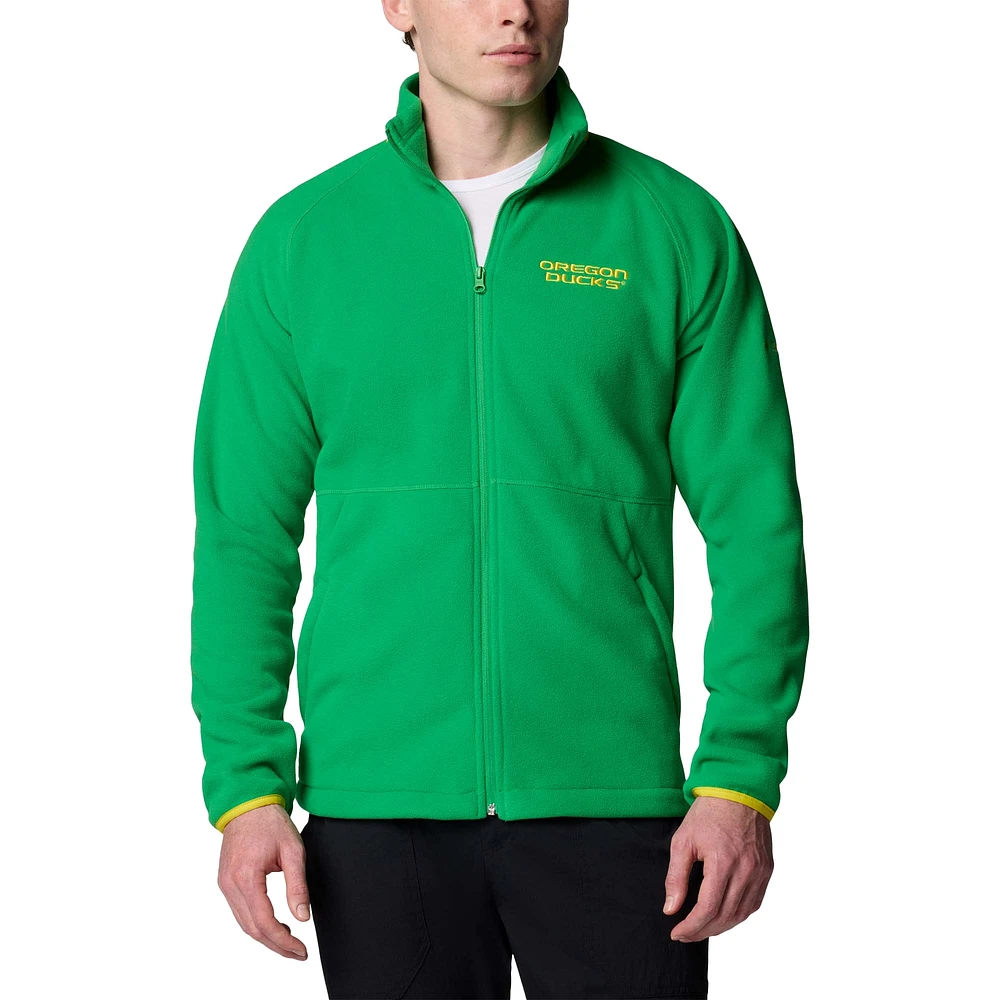 Men's Columbia Green Oregon Ducks Flanker IV Fleece Raglan Full-Zip Jacket