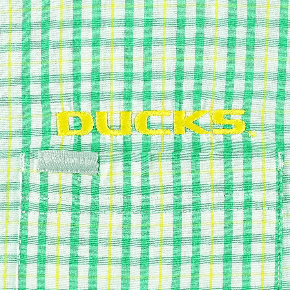 Men's Columbia Green Oregon Ducks Rapid Rivers Logo Button-Down Shirt