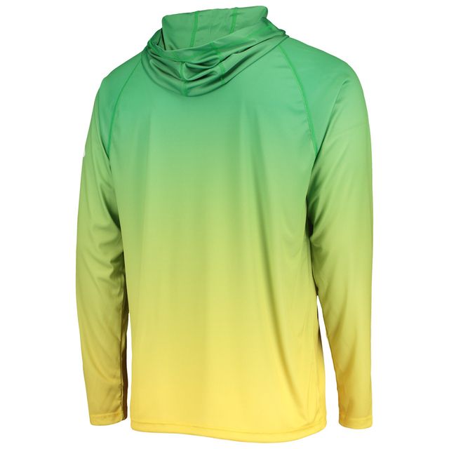 T-shirt à capuche manches longues raglan Omni-Shade Oregon Ducks Terminal Tackle pour hommes Columbia Green