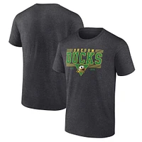 Men's Fanatics Heather Charcoal Oregon Ducks Triangle Multi-Stripe T-Shirt