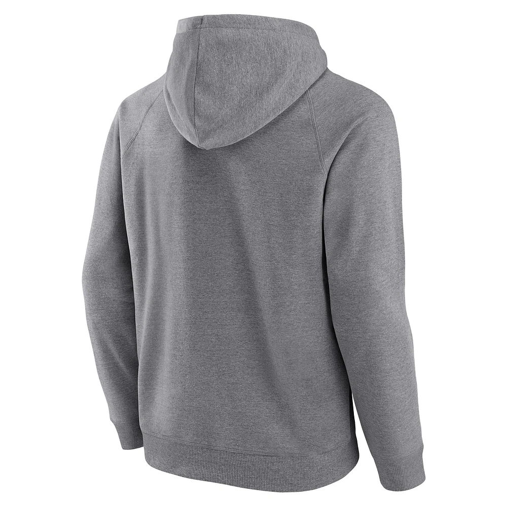 Men's Fanatics Heather Gray Oregon Ducks True Classics On Deck Fleece Pullover Hoodie