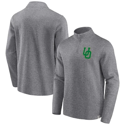 Veste vintage en polaire à quart de zip pour hommes Fanatics Heather Grey Oregon Ducks