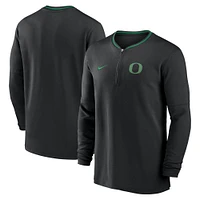Haut à manches longues et demi-zip Nike Sideline Coach Performance Oregon Ducks 2024 pour homme, noir