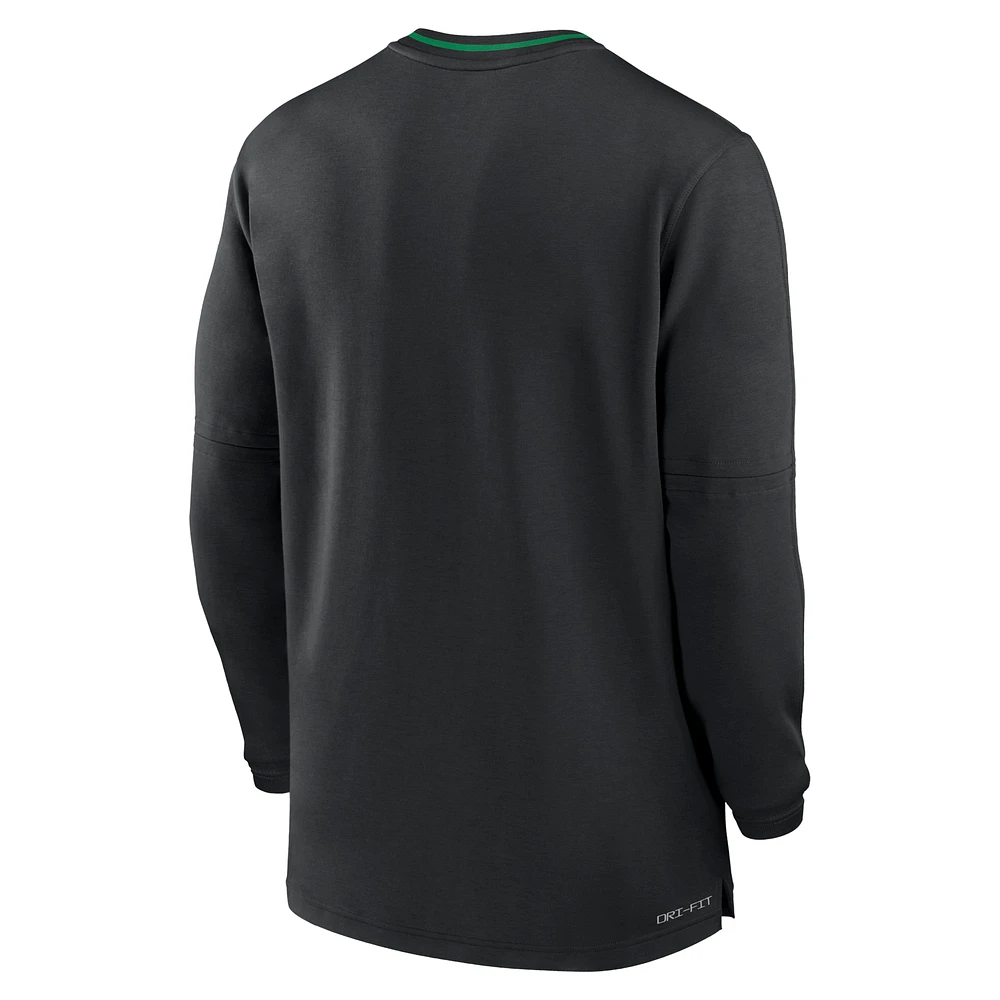 Haut à manches longues et demi-zip Nike Sideline Coach Performance Oregon Ducks 2024 pour homme, noir